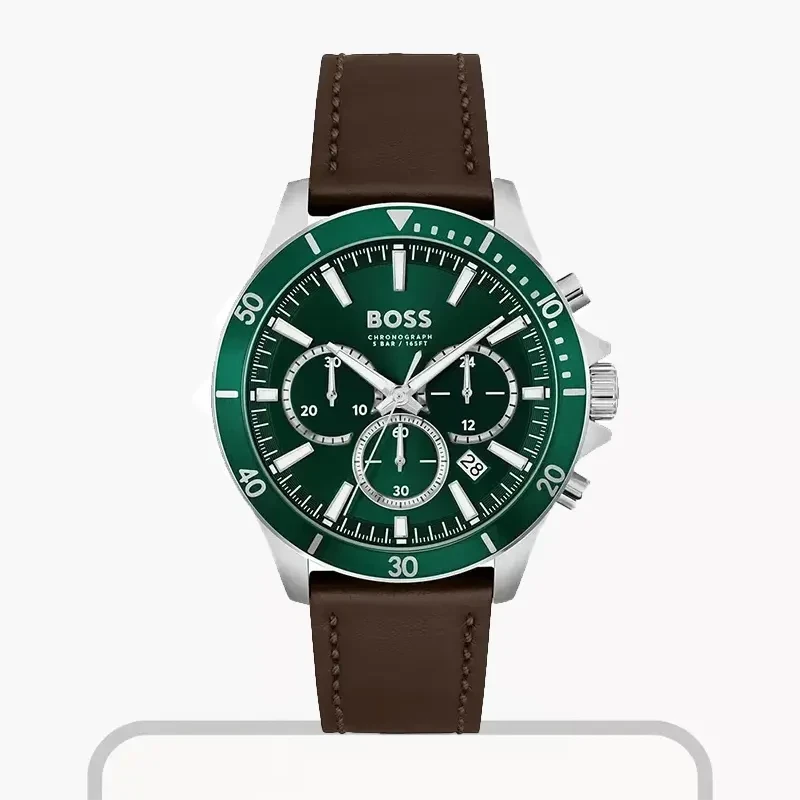 Hugo Boss Troper Chronograph Green Dial Quartz Men's Watch- 1514098